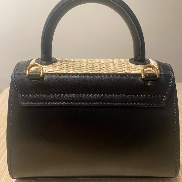 DeMellier Nano Montreal in Natural Raffia & Black Smooth - Picture 9 of 14